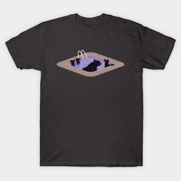 Pool Bears - Purple T-Shirt by cactusjoe